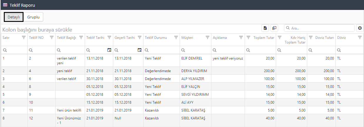 satış raporları 2